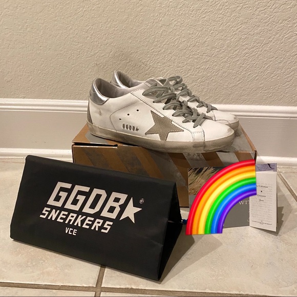 GOLDEN GOOSE SUPERSTAR SNEAKERS WHITE SILVER 38 - Picture 2 of 15